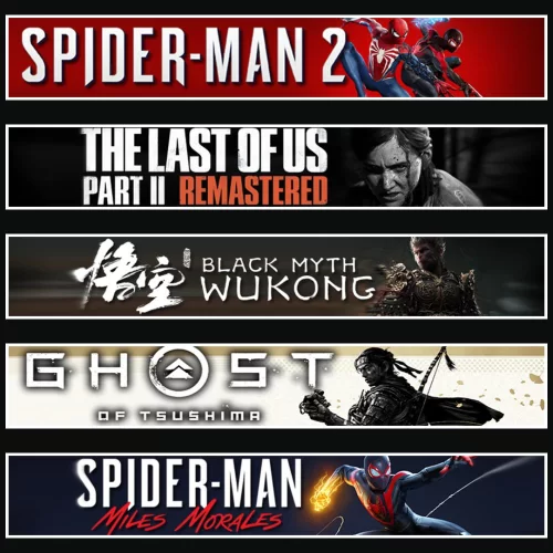 Spider 2 +TLOU2 +Wukong +Tsushima +Miles
